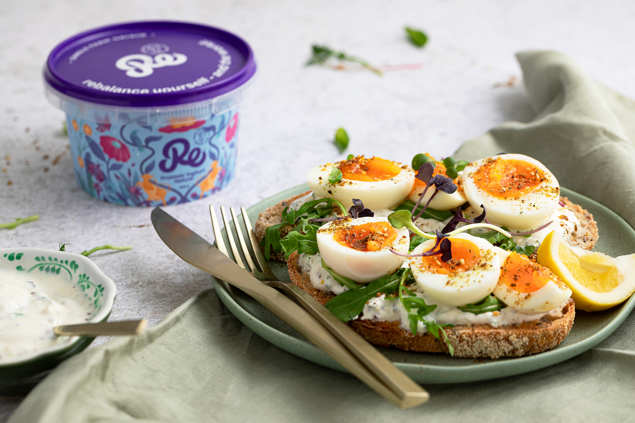 Soft Boiled Eggs & Herby Yoghurt